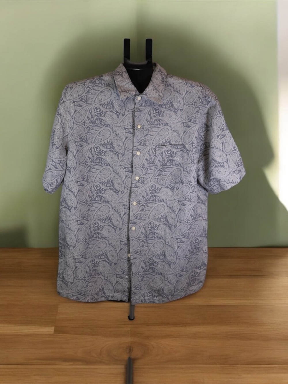 Tasso Elba Island Men’s M Silk Linen Paisley Short Sleeve Shirt